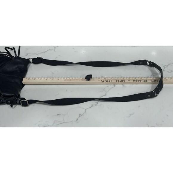 The Sak Silverlake Leather Crossbody Shoulder Bag Black Studded Boho Biker Moto - Picture 15 of 16